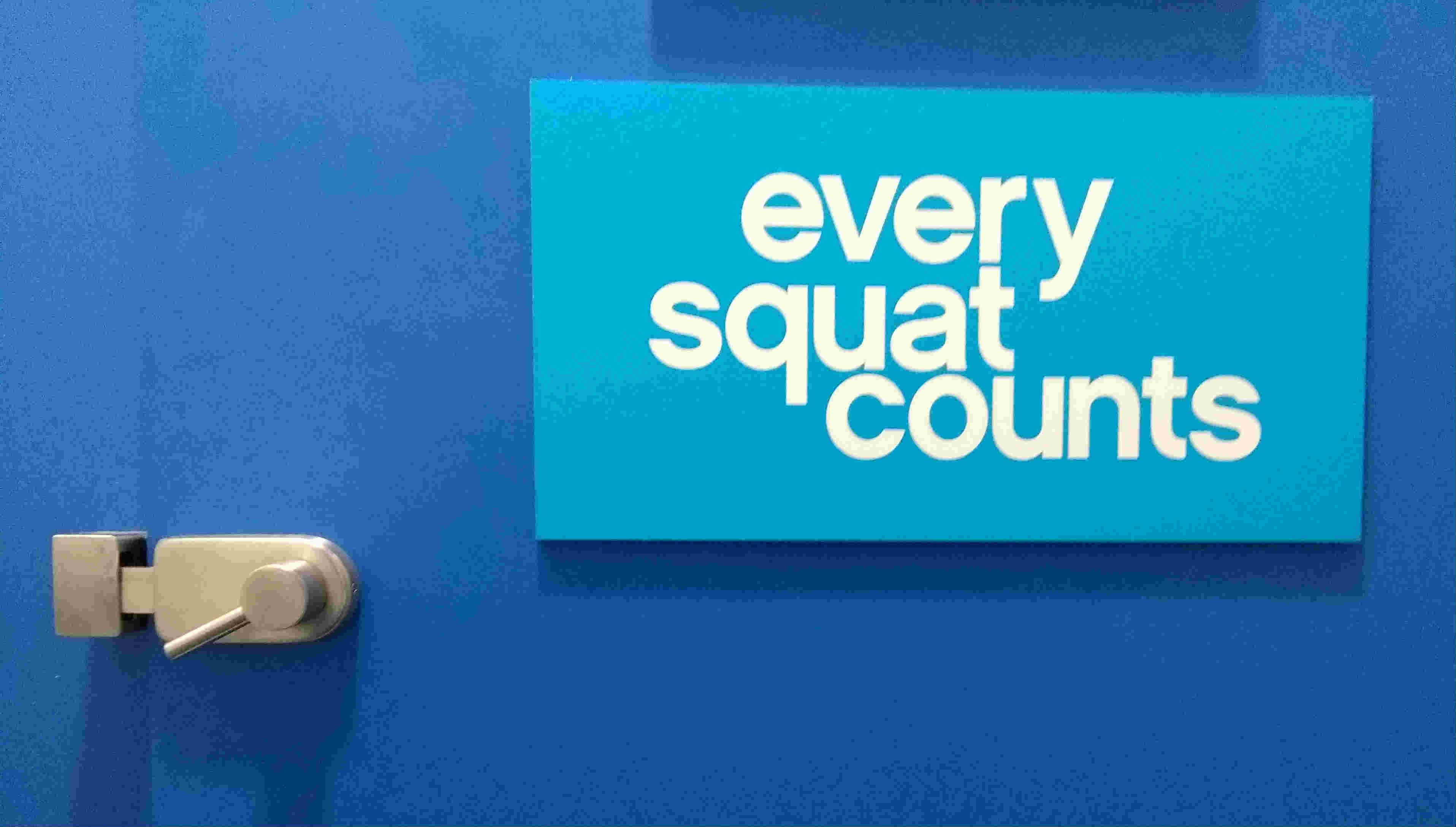 Every Squat Counts sign at The Gym Group
