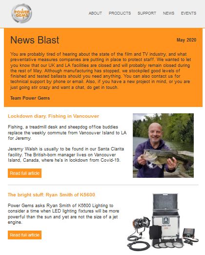 Newsletter written by Gill Booles Edinburgh writer for Power Gems